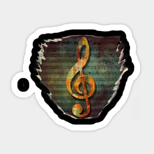 Treble Clef On music Sticker